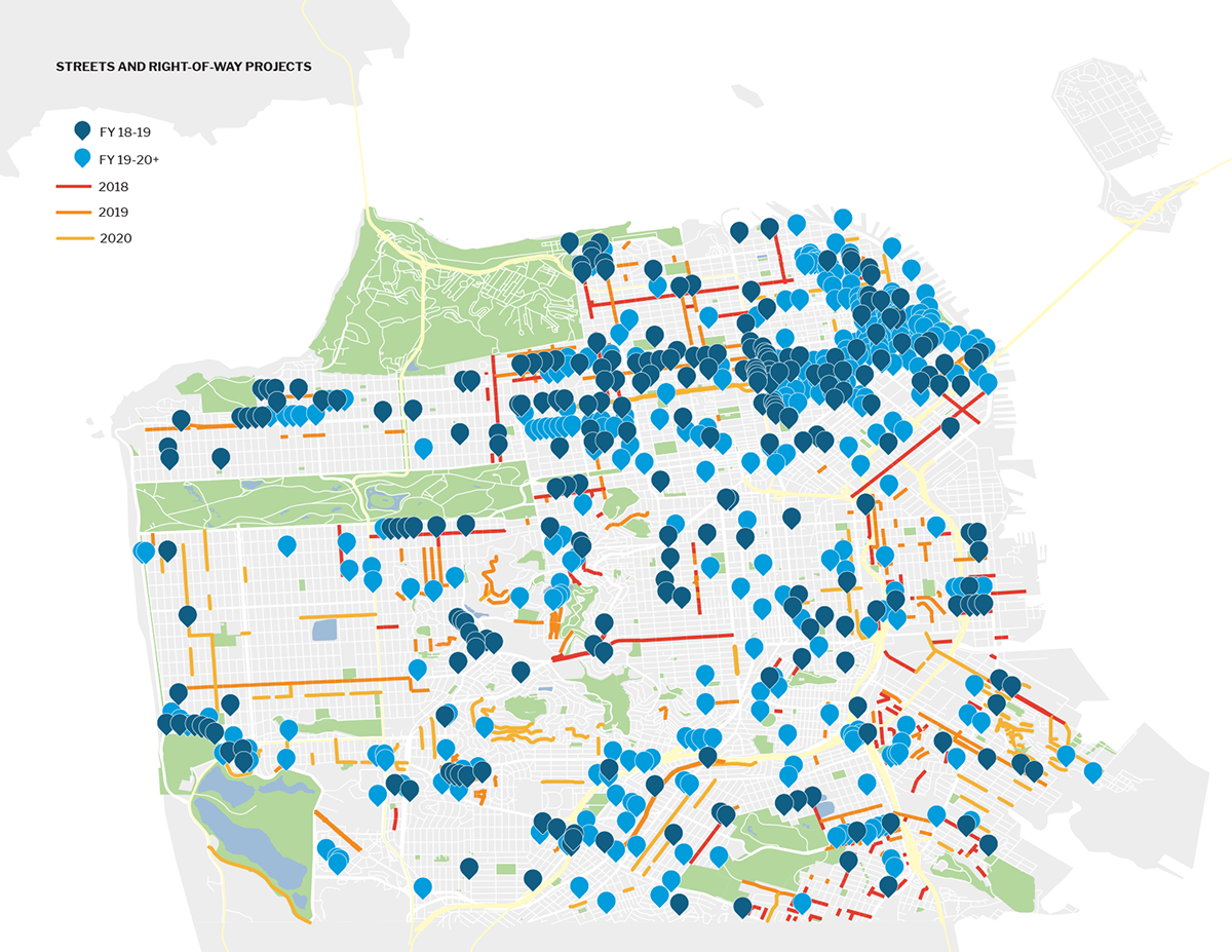 Streets and Rights-of-Way Projects Map